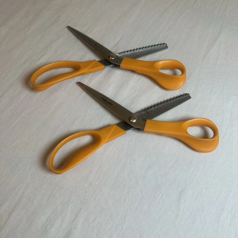 Fiskars Pinking Shears Scissors Orange Zig Zag Cut Crafts Fabrics USA‎ 10